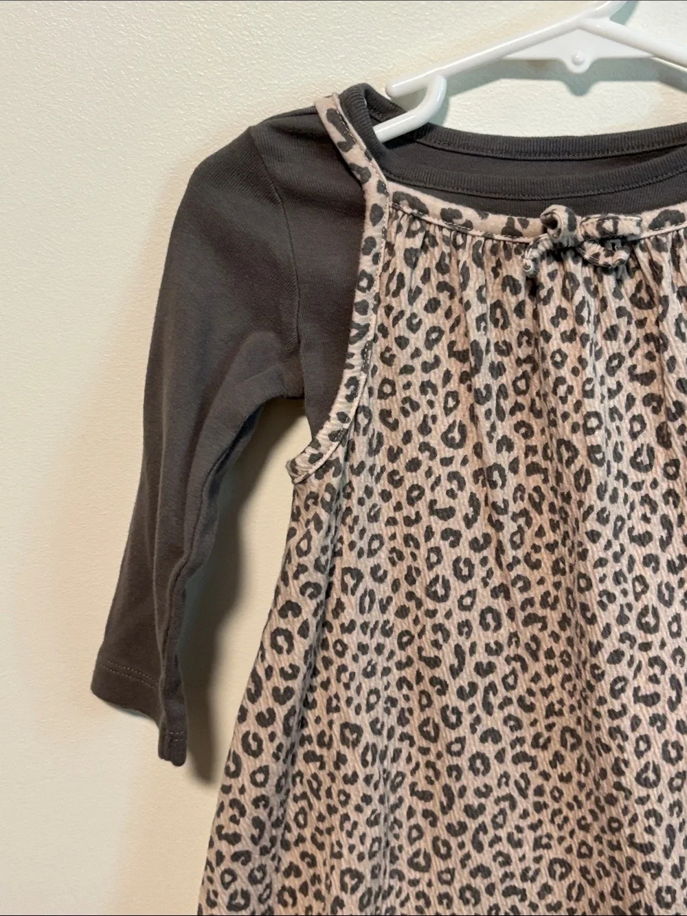 Carter's Layered Leopard Print Tunic Top - Gray & Pink